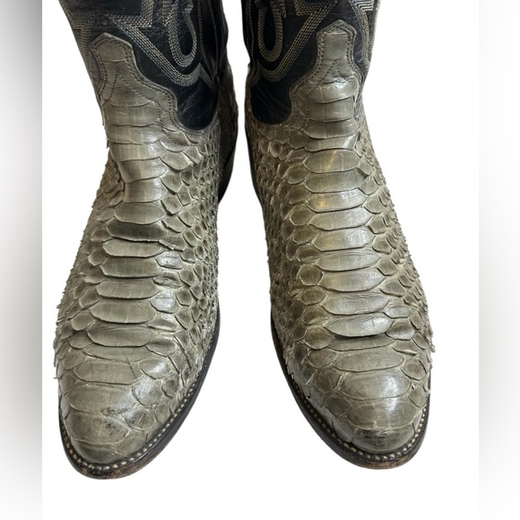 J Chisholm Snakeskin Leather Python Cowboy Boots Men\'s Sz 10 EE Leather Lined main image 12